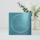 Werden Sie meine Bridesmaid Blue Aqua Luxury Gold Einladung (Stehend Vorderseite)