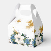 Werden Sie meine Bridesmaid Blue Floral Gold Dust  Geschenkschachtel (Rückseite)