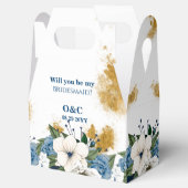 Werden Sie meine Bridesmaid Blue Floral Gold Dust  Geschenkschachtel (Geöffnet)