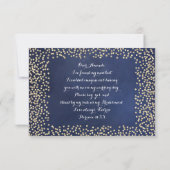 Werden Sie meine Bridesmaid Blue NavyGold Confetti Einladung (Rückseite)