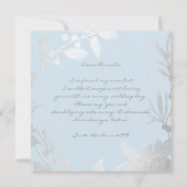 Werden Sie meine Bridesmaid Blue Pastel Gray Wreat Einladung (Rückseite)