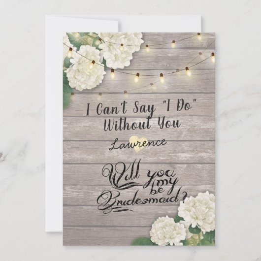 Werden Sie meine Bridesmaid-Blume sein Einladung (Vorderseite)