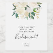 Werden Sie meine Bridesmaid-Blume sein? Weinetikett (Einzelnes Label)