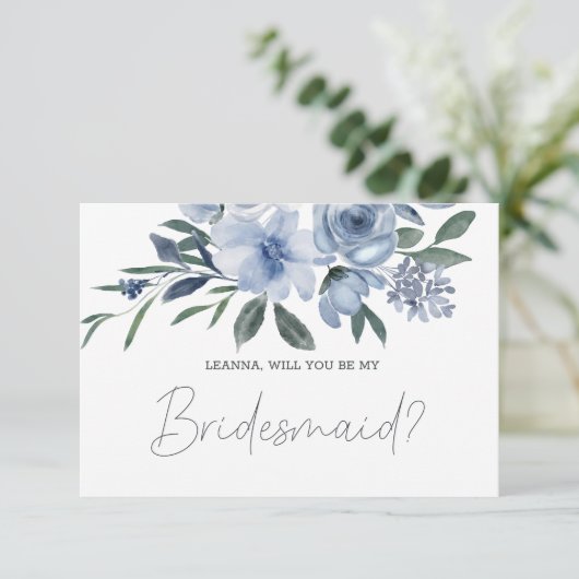 Werden Sie meine Bridesmaid-Blumen sein? (Stehend Vorderseite)