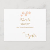 Werden Sie meine Bridesmaid Blush Blocks Wasserfar Einladungspostkarte (Rückseite)