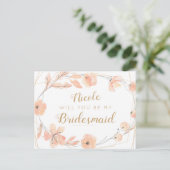 Werden Sie meine Bridesmaid Blush Blocks Wasserfar Einladungspostkarte (Stehend Vorderseite)