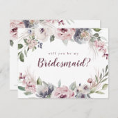 Werden Sie meine Bridesmaid Boho Blumengestalt sei Einladung (Vorne/Hinten)