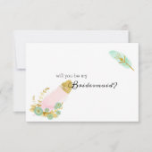 Werden Sie meine Bridesmaid Boho Pink und Gold Fee (Vorderseite)