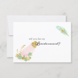 Werden Sie meine Bridesmaid Boho Pink und Gold Fee