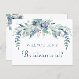 Werden Sie meine Bridesmaid Boho Wasserfarbenflora Einladungspostkarte