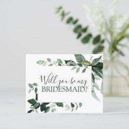 Werden Sie meine Bridesmaid Botanische Grünanlage  Ankündigungspostkarte