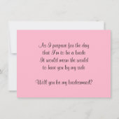 Werden Sie meine Bridesmaid Bouquet-Einladung sein Einladung (Rückseite)