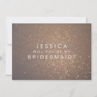 Werden Sie meine Bridesmaid-Bronze-Glitzer-Karte s Einladung