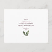 Werden Sie meine Bridesmaid Burgundy Floral sein? Postkarte (Rückseite)