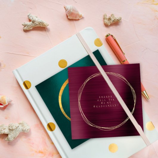 Werden Sie meine Bridesmaid Burgundy Maroon Gold Einladung