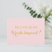 Werden Sie meine Bridesmaid-Card-Brautparty-Karte Einladung (Stehend Vorderseite)