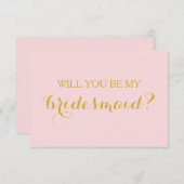 Werden Sie meine Bridesmaid-Card-Brautparty-Karte Einladung (Vorne/Hinten)