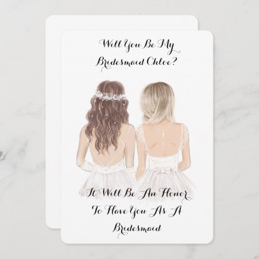 WERDEN SIE MEINE BRIDESMAID CARD SEIN? EINLADUNG (Vorne/Hinten)