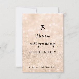 Werden Sie meine Bridesmaid Card sein - Glit Ring  Einladung