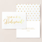 Werden Sie meine Bridesmaid-Chic-Kalligrafie sein? Folienkarte (Anzeige)