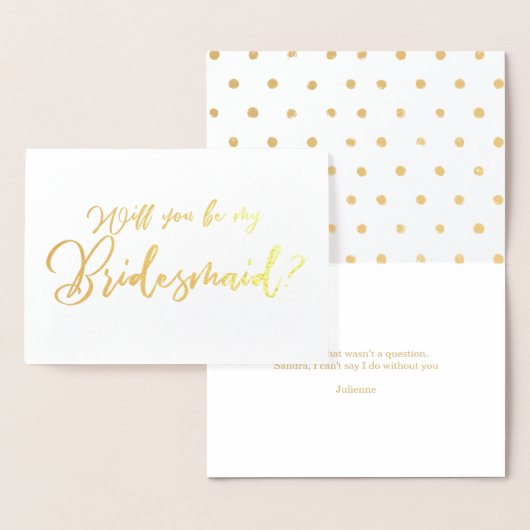 Werden Sie meine Bridesmaid-Chic-Kalligrafie sein? Folienkarte (Anzeige)