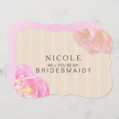 Werden Sie meine Bridesmaid Custom Invite Nicole Einladung (Vorne/Hinten)