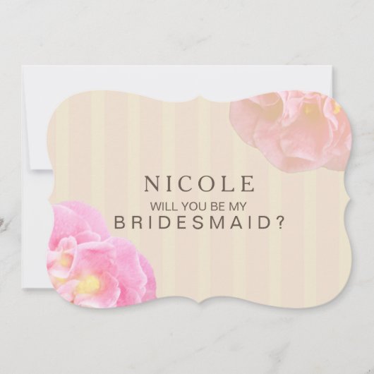 Werden Sie meine Bridesmaid Custom Invite Nicole Einladung (Vorderseite)