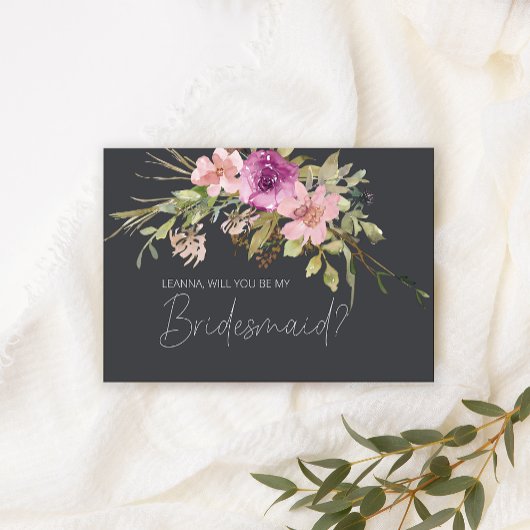 Werden Sie meine Bridesmaid Dusty Pink Lila Blume?