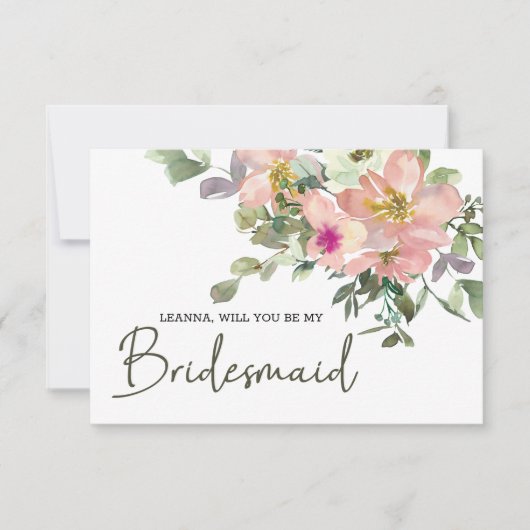 Werden Sie meine Bridesmaid-Eggshell und Blush? (Vorderseite)