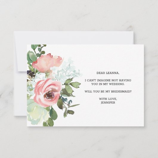 Werden Sie meine Bridesmaid-Eggshell und Blush? (Rückseite)