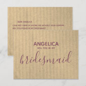 Werden Sie meine Bridesmaid einfache Kraft Karte r (Vorne/Hinten)