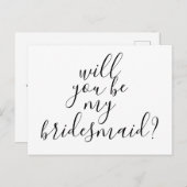 Werden Sie meine Bridesmaid einfache moderne Trend Einladungspostkarte (Vorne/Hinten)