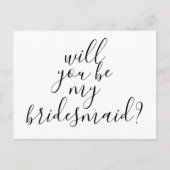 Werden Sie meine Bridesmaid einfache moderne Trend Einladungspostkarte (Vorderseite)