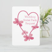 Werden Sie meine Bridesmaid-Einladung rosa Herz? Einladung (Stehend Vorderseite)