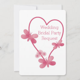 Werden Sie meine Bridesmaid-Einladung rosa Herz? Einladung