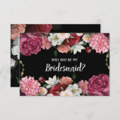 Werden Sie meine Bridesmaid Elegant Burgund Blume (Vorne/Hinten)
