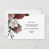 Werden Sie meine Bridesmaid Elegant Burgund Blume (Rückseite)