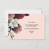 Werden Sie meine Bridesmaid Elegant Burgund Blume (Rückseite)