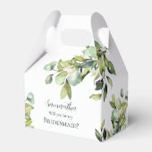 Werden Sie meine Bridesmaid Elegant Green Botanica Geschenkschachtel (Vorderseite)