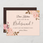 Werden Sie meine Bridesmaid Elegant Victoria Flora Einladungspostkarte (Vorne/Hinten)