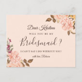 Werden Sie meine Bridesmaid Elegant Victoria Flora Einladungspostkarte (Vorderseite)