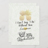 Werden Sie meine Bridesmaid eleganten Goldkinäpfel Einladung (Vorne/Hinten)