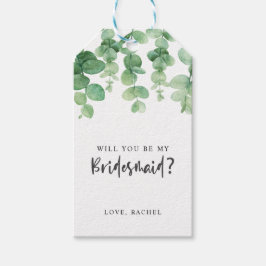 Werden Sie meine Bridesmaid Eucalyptus Wedding Boh Geschenkanhänger
