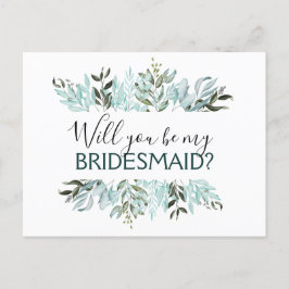 Werden Sie meine Bridesmaid Eukalyptus Greenery? Ankündigungspostkarte