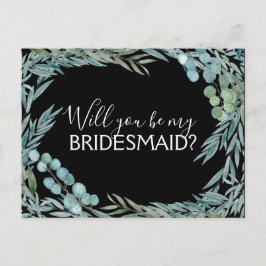 Werden Sie meine Bridesmaid Eukalyptus Greenery? Ankündigungspostkarte