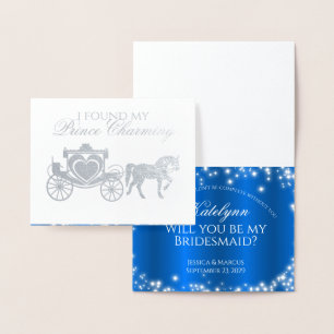 Werden Sie meine Bridesmaid Fairy Tale Blue Foil C Folienkarte