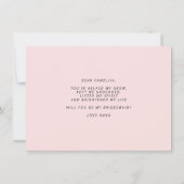 Werden Sie meine Bridesmaid-Flachkarte sein? Einladung (Rückseite)