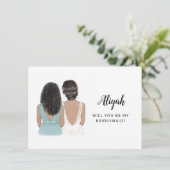 Werden Sie meine Bridesmaid-Flachkarte sein? Einladung (Stehend Vorderseite)