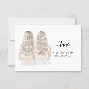 Werden Sie meine Bridesmaid-Flachkarte sein? Einladung