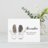 Werden Sie meine Bridesmaid-Flachkarte sein? Einladung (Stehend Vorderseite)